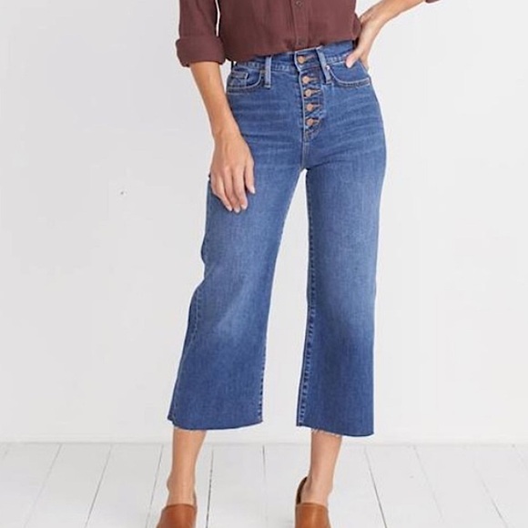 Marine Layer Denim - Marine Layer Wide Leg Cropped Jeans